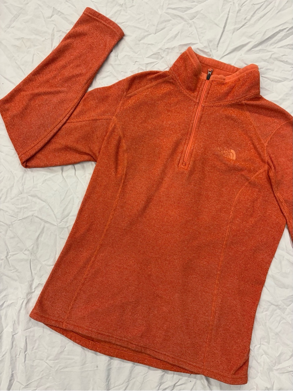 The North Face Orange Half-Zip Fleece Pullover | Small